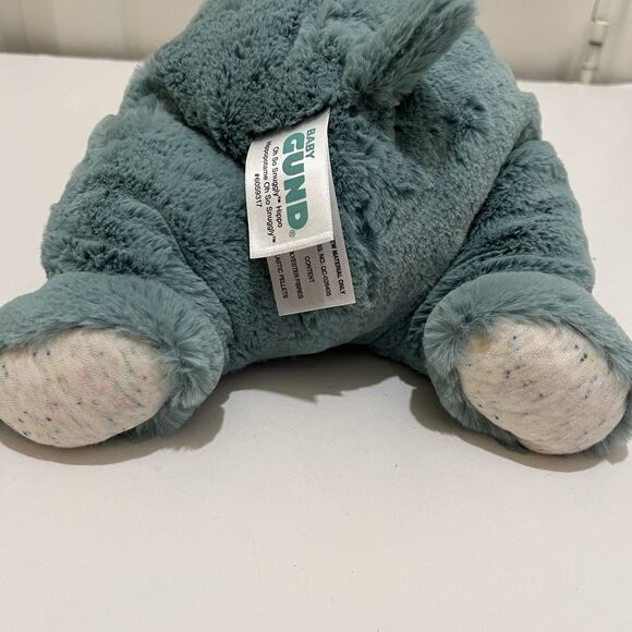 Baby Gund Oh So Snuggly Hippo Plush Floppy Lovey 12" Green Soft Beanie Stuff Toy - Picture 6 of 10
